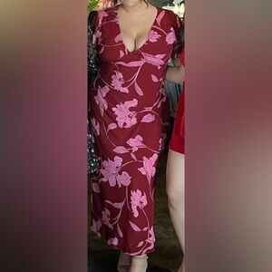 Floral Red and Pink Maxi Dress